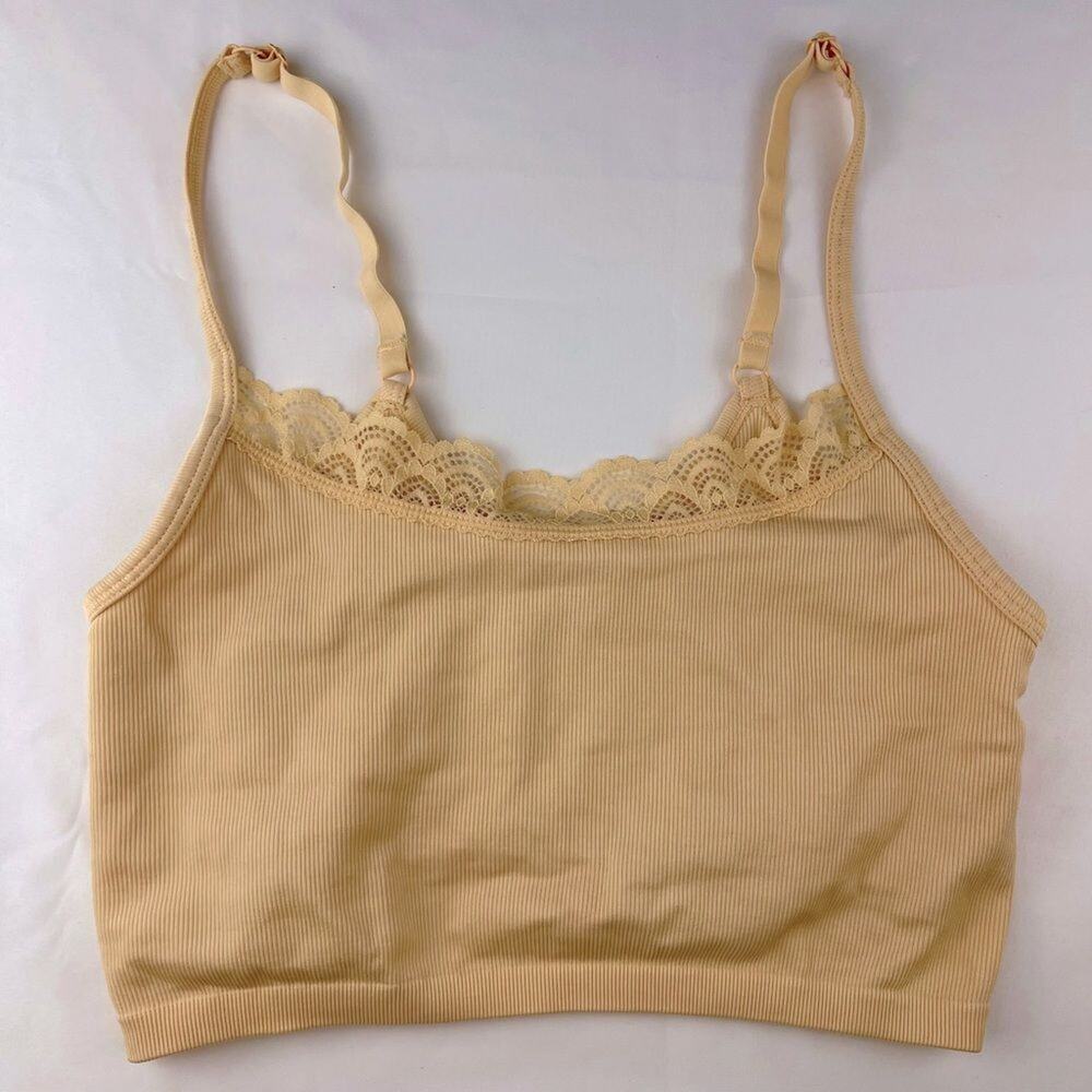 Aerie Seamless Lace Trim Longline Bralette Size M